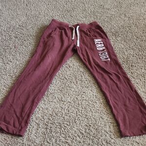 Aeropostale Burgundy Joggers with White Logo Woman Size Xs Tp